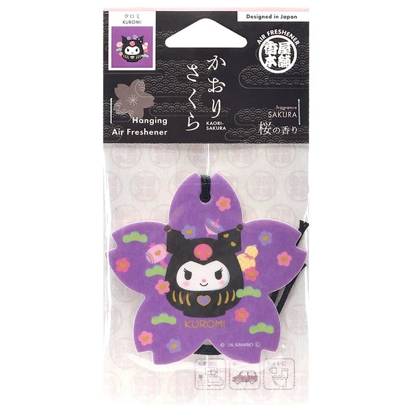[Self-operated] Sanrio Car/Indoor Wardrobe Air Freshener - Sakura Kuromi Fragrance Hanging Card (1 piece)