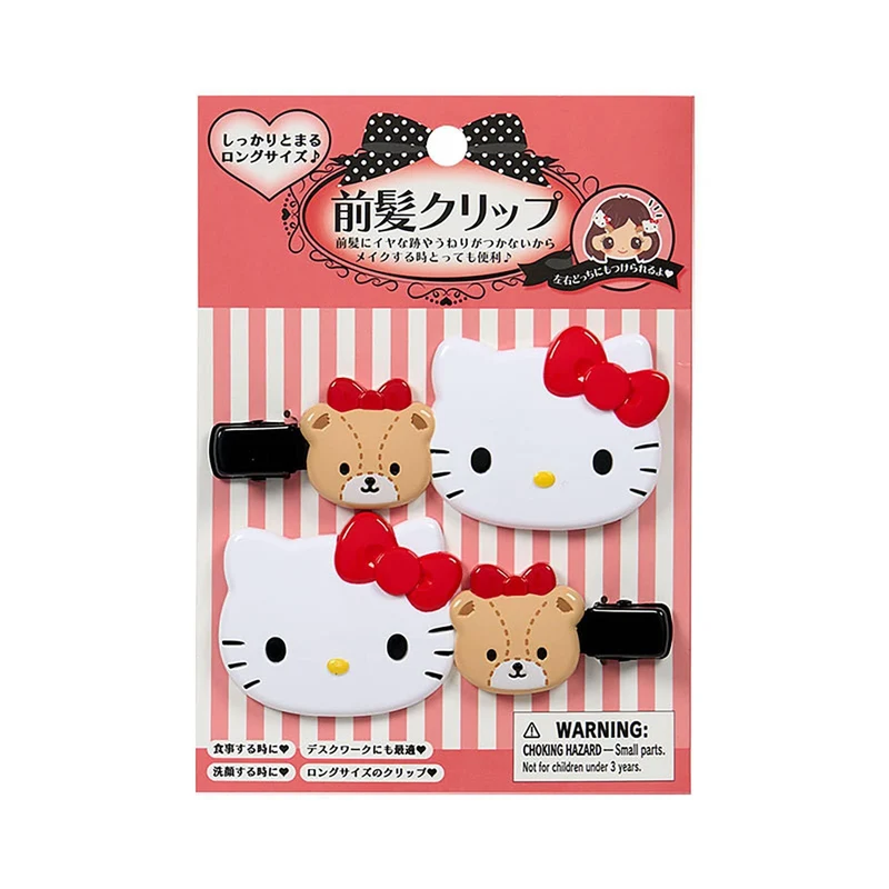 [Self-operated] Japanese Sanrio Hello Kitty Bear Long Bangs Clip (1 pair) Hair Accessory