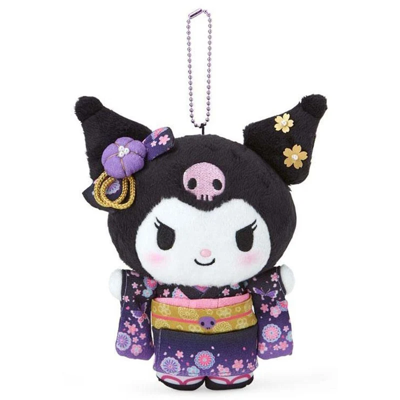 [Self-operated] Sanrio Japanese Kimono Kuromi Doll Keychain (1 piece) - Car Hanger, Bag Ornament, Keychain
