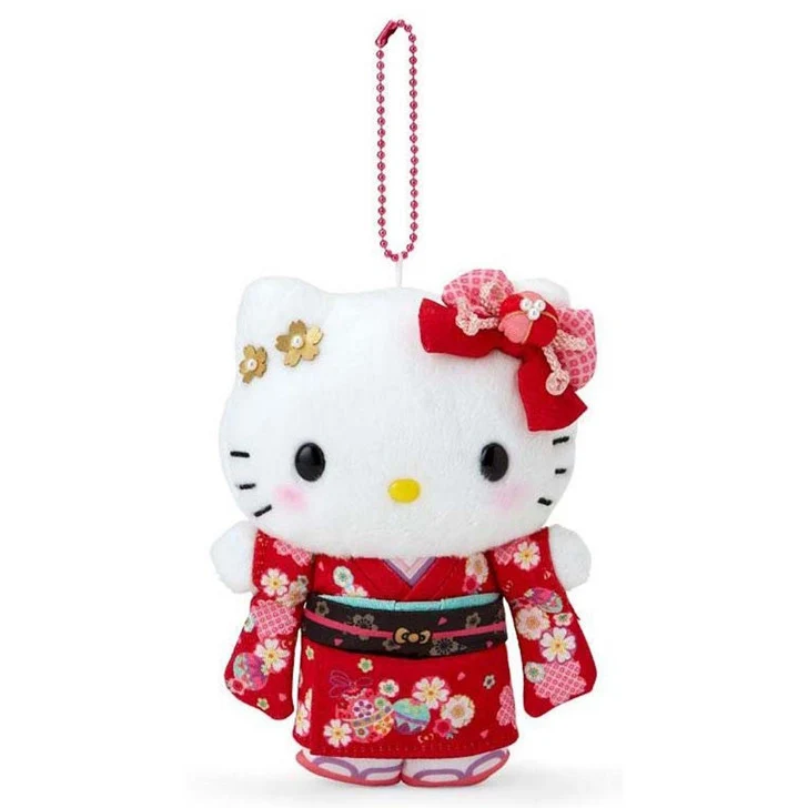 [Self-operated] Sanrio Japanese Kimono Hello Kitty Doll Keychain (1 piece) - Car Hanger, Bag Ornament, Keychain