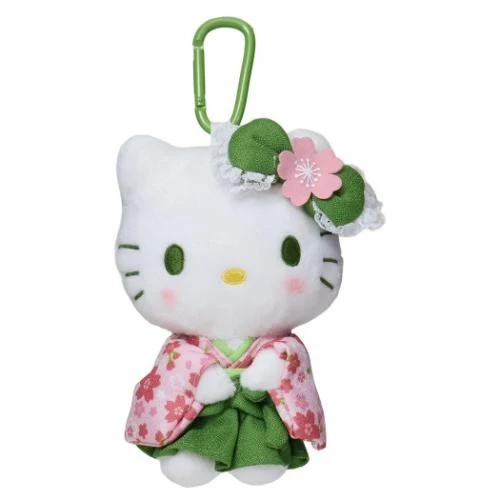 [Self-operated] Sanrio Matcha Kimono Hello Kitty Plush Keychain (1 piece) - Car Hanger, Bag Ornament, Keychain
