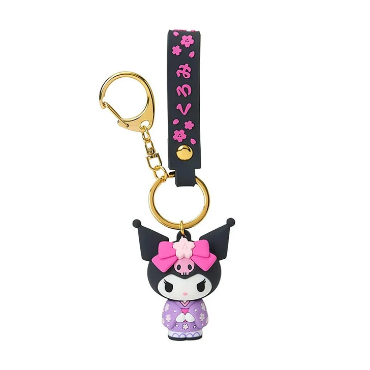 [Self-operated] Sanrio Kuromi 3D Kimono Keychain (1 piece) - Car Hanging Bag Ornament Keychain