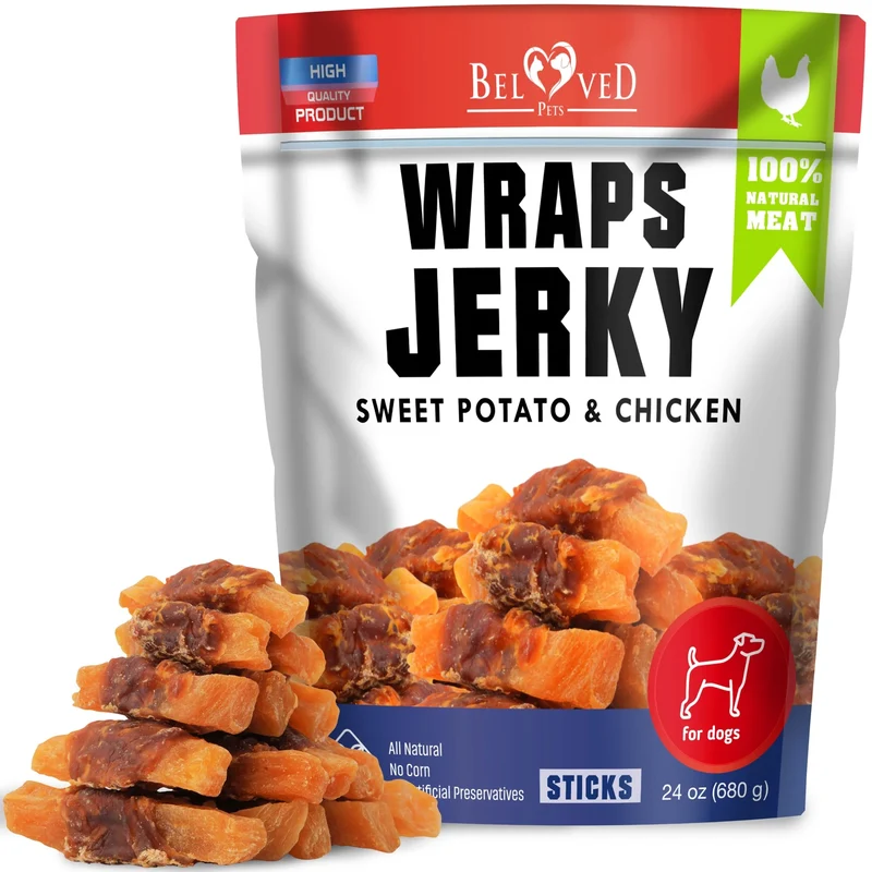[Self-operated] Beloved Pets Dog Treats Sweet Potato Jerky Chicken Rolls 24 Oz 680g Natural Dental Crush Grain-Free High Protein Treats