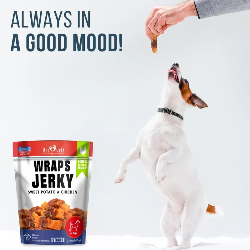 [Self-operated] Beloved Pets Dog Treats Sweet Potato Jerky Chicken Rolls 24 Oz 680g Natural Dental Crush Grain-Free High Protein Treats