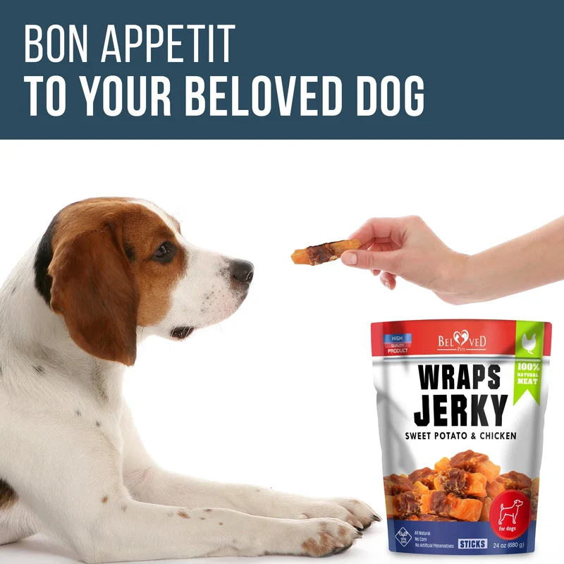 [Self-operated] Beloved Pets Dog Treats Sweet Potato Jerky Chicken Rolls 24 Oz 680g Natural Dental Crush Grain-Free High Protein Treats