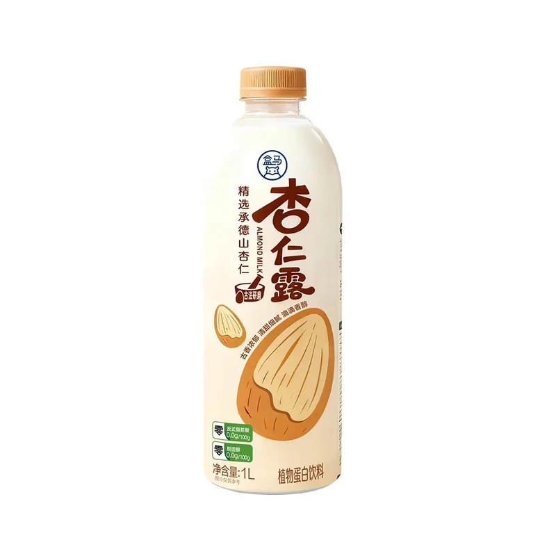 [Self-operated] China Hema Almond Milk Sugar-Free 1L Large Capacity Sharing Pack Plant Protein Drink Lulu