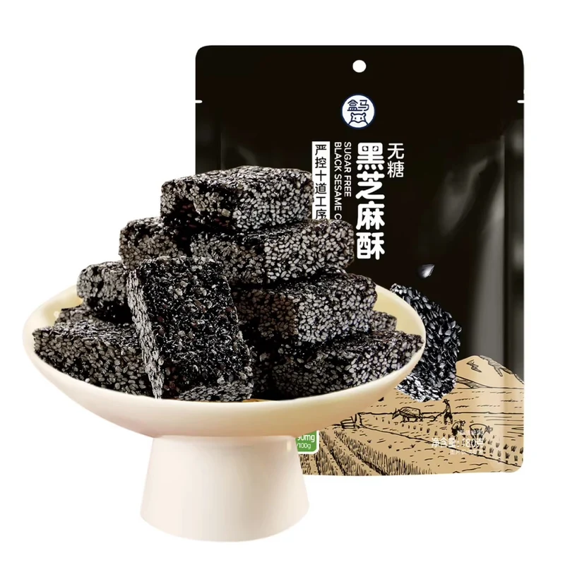 [Self-operated] Hema Fresh Sugar-Free Black Sesame Crisp 180g (No Sugar Alcohol, Crispy, Fragrant Afternoon Tea Snack, High in Protein and Dietary Supplements)