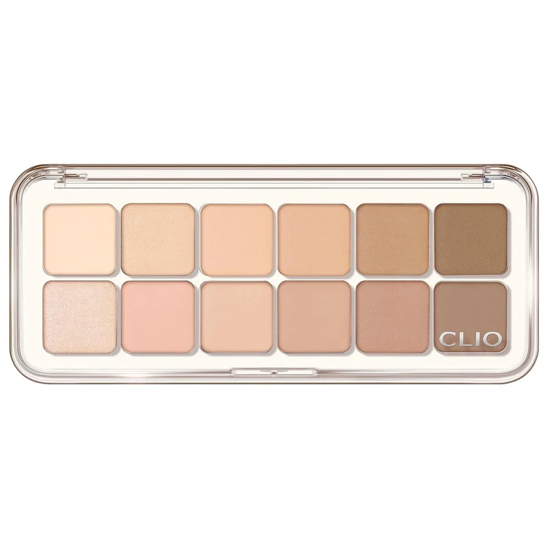 [Self-operated] Korean CLUB CLIO Stardust 12-color eyeshadow palette, mobile phone palette, pearlescent matte glitter blush multi-use palette #08 Latte Senior
