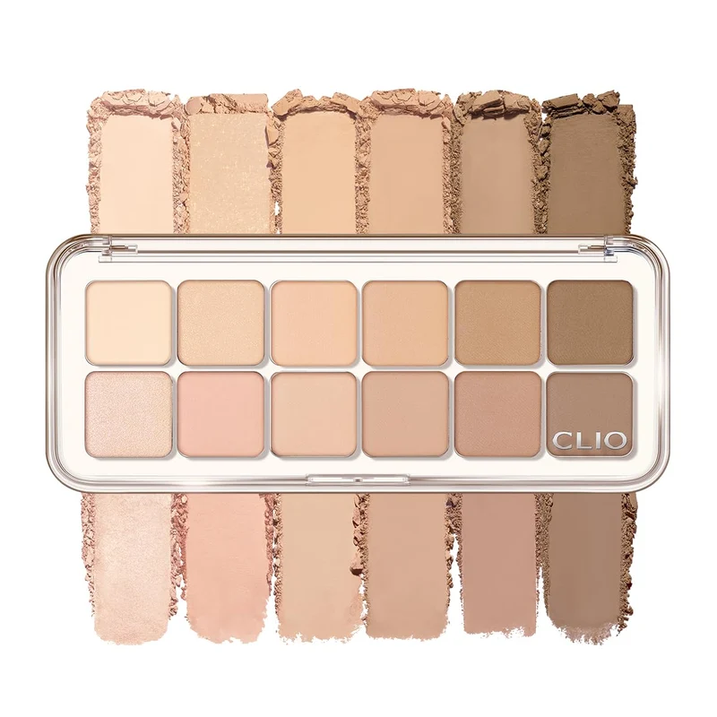 [Self-operated] Korean CLUB CLIO Stardust 12-color eyeshadow palette, mobile phone palette, pearlescent matte glitter blush multi-use palette #08 Latte Senior