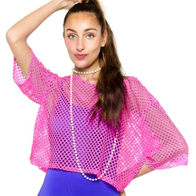 Fuchsia-Netzshirt 80er-Jahre Eco