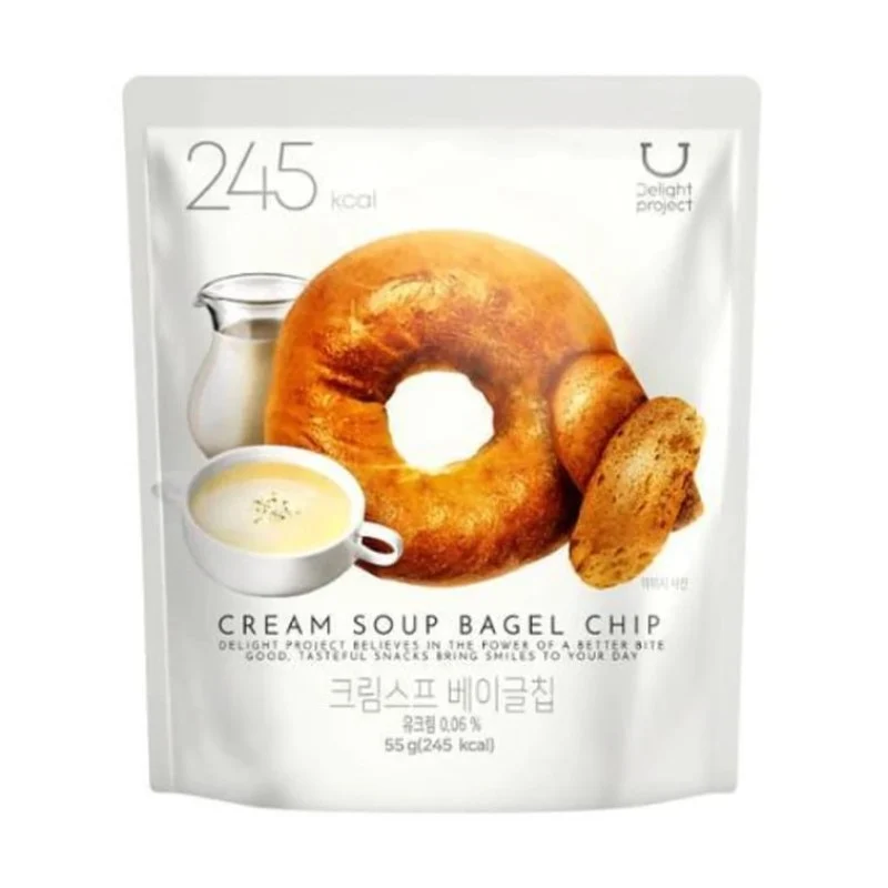 [Self-operated] Korean DELIGHT PROJECT Creamy Soup Bagel Tablets 55g Olive Young Bagel Tablets Low-Calorie Healthy Snack