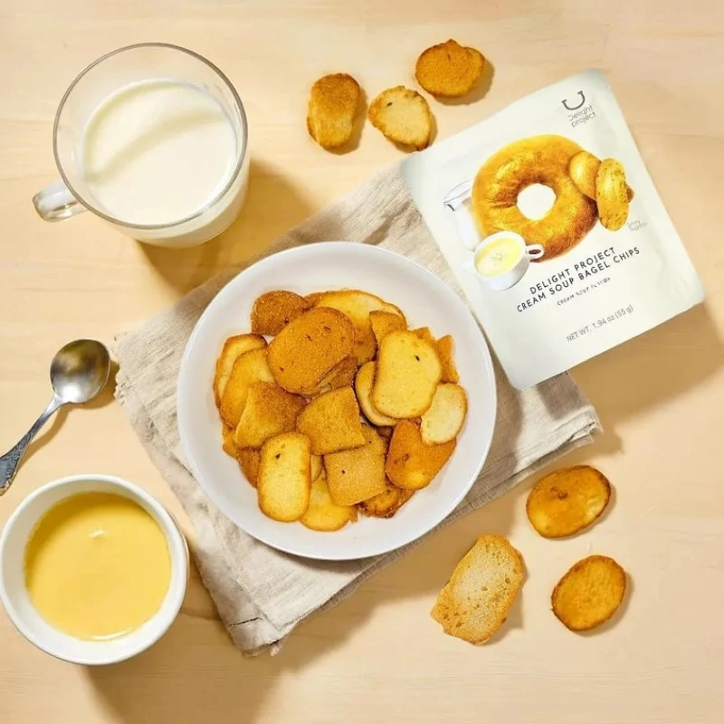 [Self-operated] Korean DELIGHT PROJECT Creamy Soup Bagel Tablets 55g Olive Young Bagel Tablets Low-Calorie Healthy Snack