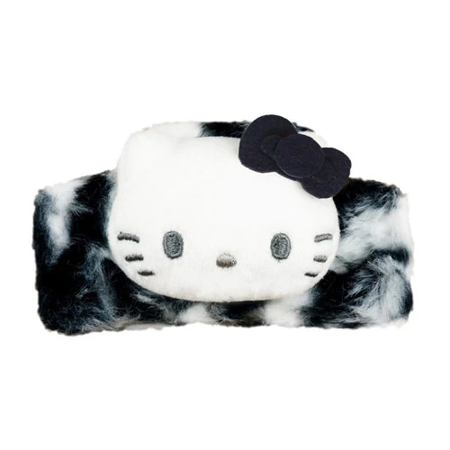 [Self-operated] Sanrio Urudeco series hair accessories, hair clips, Hello Kitty black leopard print, 1 piece per pack.