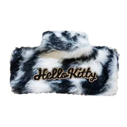 [Self-operated] Sanrio Urudeco series hair accessories, hair clips, Hello Kitty black leopard print, 1 piece per pack.