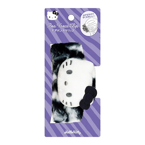 [Self-operated] Sanrio Urudeco series hair accessories, hair clips, Hello Kitty black leopard print, 1 piece per pack.
