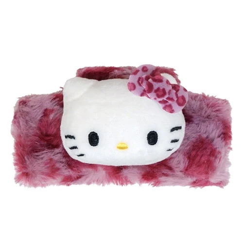 [Self-operated] Sanrio Urudeco series hair accessories, hair clips, Hello Kitty red leopard print, 1 piece per pack.