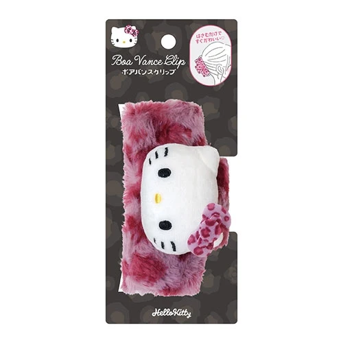 [Self-operated] Sanrio Urudeco series hair accessories, hair clips, Hello Kitty red leopard print, 1 piece per pack.
