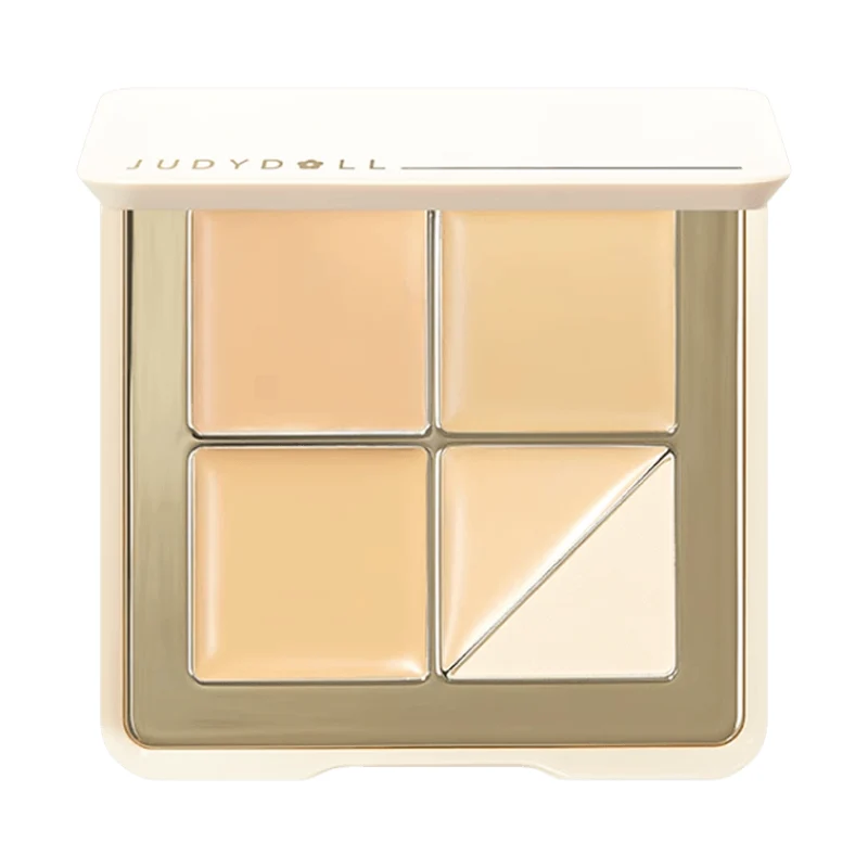 [Self-operated] Judydoll 5-Color Concealer Palette 6g #01 Light Skin Tone Palette Moisturizing Concealer for Face Highlighter, Soft and Flawless 5-Color Concealer Palette, a must-have for beginners, concealing blemishes, acne scars, eye concealer, and tear trough filler.