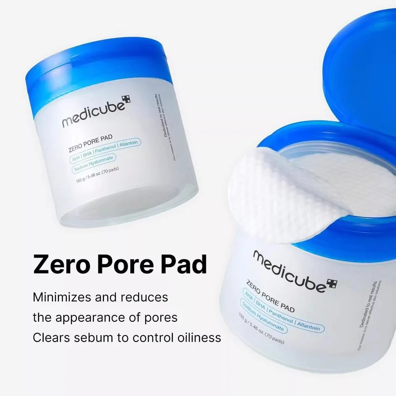 [Self-operated] Korean MEDICUBE Gentle Pore Minimizing Toner Pads 2.0 Upgraded Version, Double-sided for Secondary Cleansing, Hydrating, Moisturizing, and Wet Compress, 70 pads, Pore Tightening, Exfoliating, and Dirt Removal