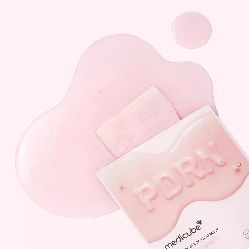 [Self-operated] Korean MEDICUBE PDRN Pink Vitamin Concentrated Mask (1 sheet) for brightening, moisturizing, and reducing blemishes and wrinkles.