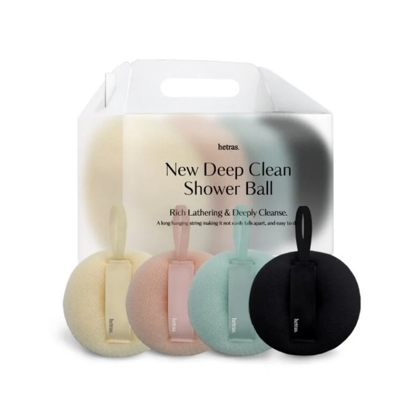 [Self-operated] Korean HETRAS Refreshing Deep Cleansing Body Bath Balls (4-pack) - Rich Foaming Bath Balls Exfoliate and Smooth Skin