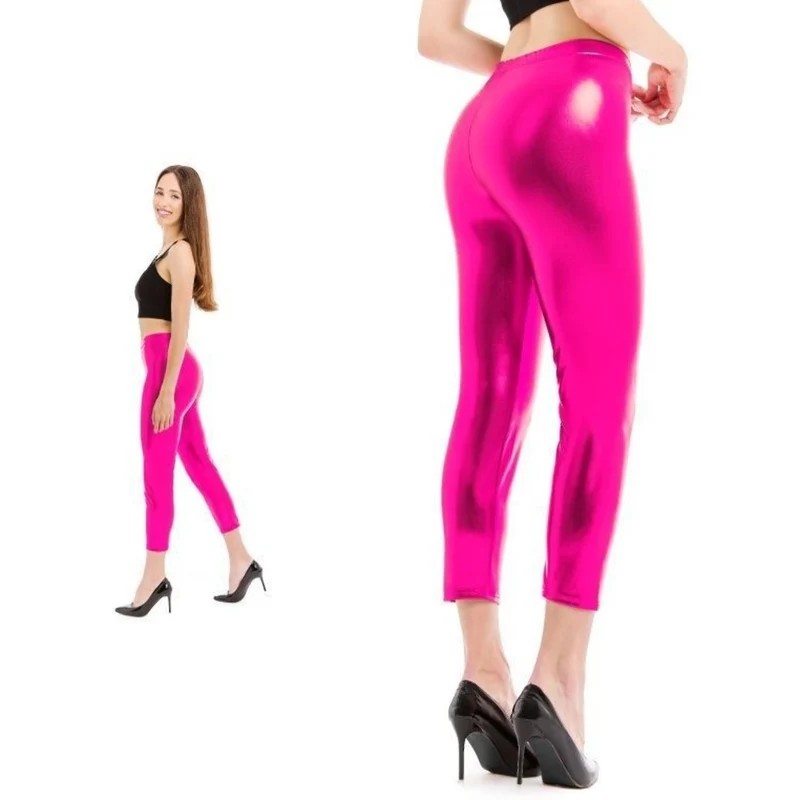 Fuchsia Metallic Leggings für Erwachsene