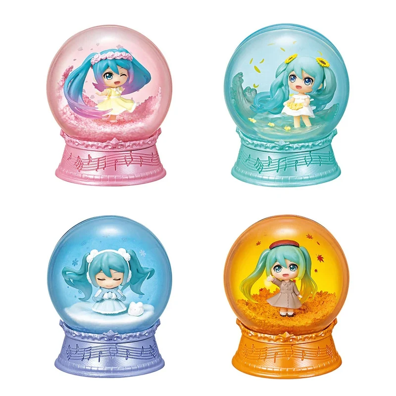[Self-operated] Japan RE-MENT Hatsune Miku plays the story of the four seasons. Four seasons crystal ball 1 box with four kinds of random egg blind box ornaments