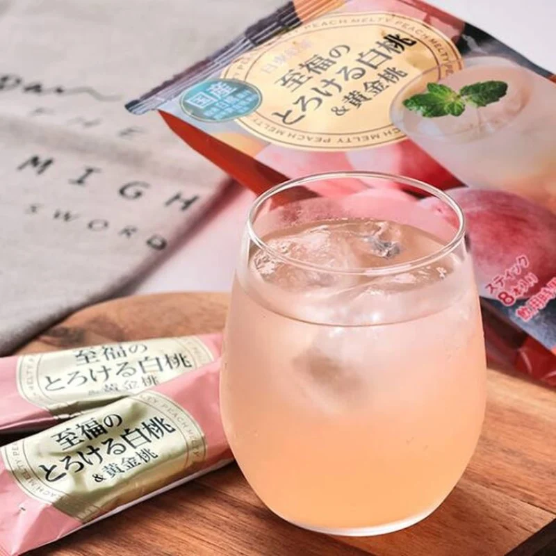 [Self-operated] Japan NITTOH Nitto Black Tea Mixed Juice Solid Drink Instant Powder White Peach Golden Peach Flavor 8 Pack 88g