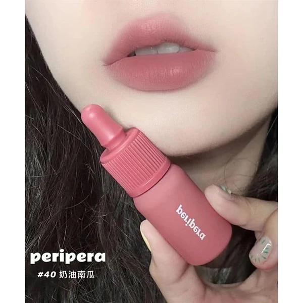 [Self-operated] South Korea CLUB CLIO PERIPERA Filipina Velvet Ink Lip Glaze 4g Long-lasting Color #40 CALM ROSY