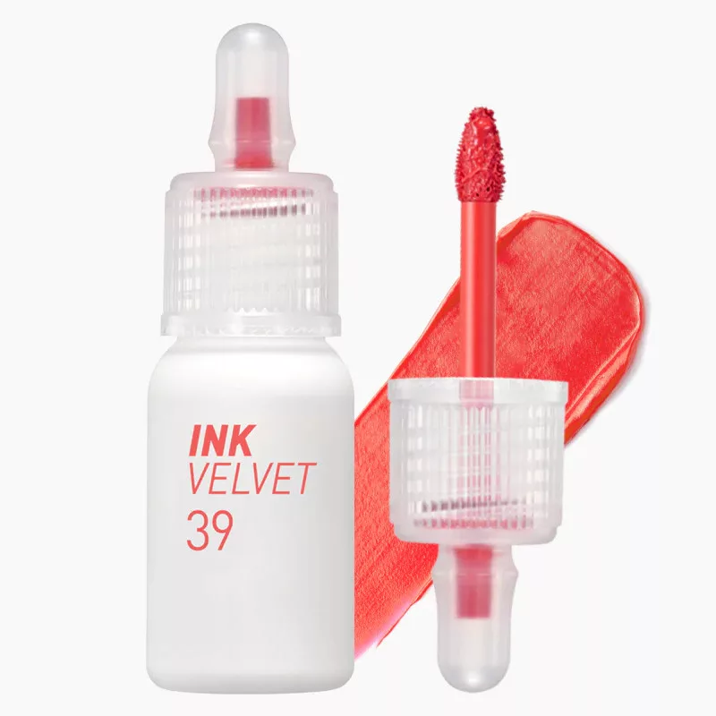 [Self-operated] Korean CLIO PERIPERA Filipina Velvet Ink Lip Glaze 4g Long-lasting Color #39 Sunny Orange