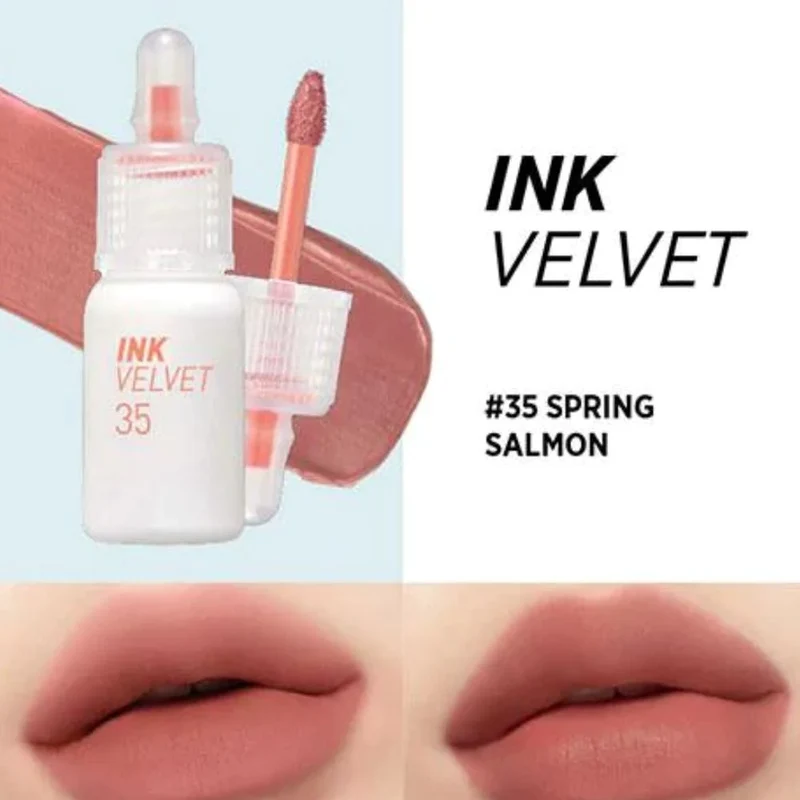 [Self-operated] South Korea CLUB CLIO PERIPERA Filipina Velvet Ink Lip Glaze 4g Long-lasting Color #35 Spring Salmon