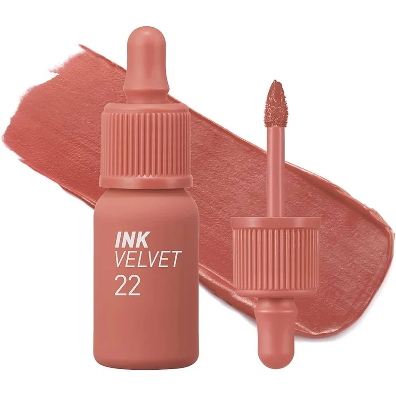 [Self-operated] South Korea CLIO PERIPERA Filipina Velvet Ink Lip Glaze 4g Long-lasting Color #22 Bouquet Nude
