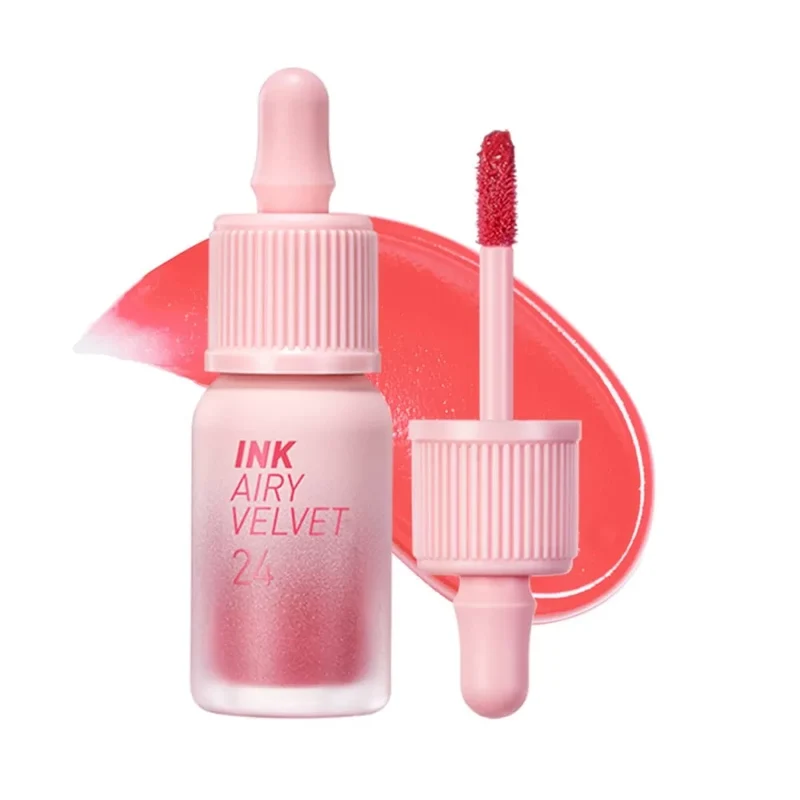 [Self-operated] South Korea CLIO PERIPERA Air Velvet Ink Lip Glaze 4g Long-lasting Color #24 Heavenly Peach Mandarin Orange Red Persimmon