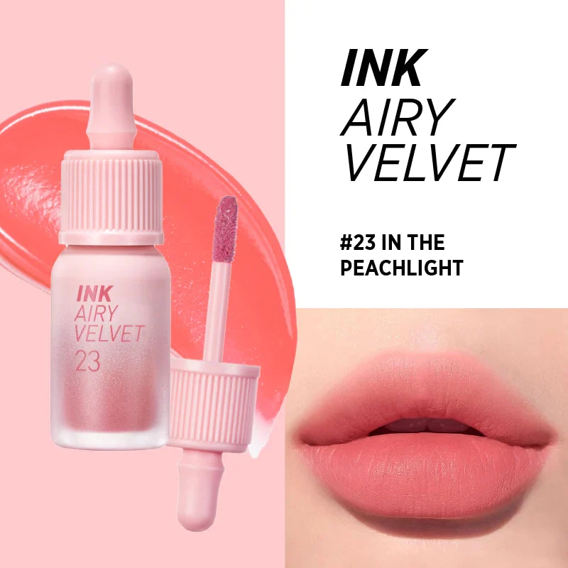 [Self-operated] Korean CLIO PERIPERA Air Velvet Ink Lip Glaze 4g Long-lasting Color #23 In The Peachlight White Peach Milk