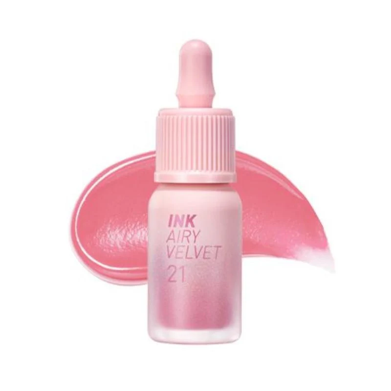 [Self-operated] South Korea CLUB CLIO PERIPERA Air Velvet Ink Lip Glaze 4g Long-lasting Color #21 Fluffy Peach Rose Bean Paste