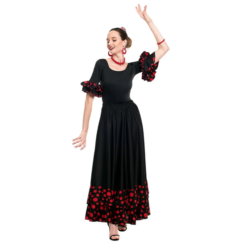 Schwarzer Flamenco-Body mit Punkten