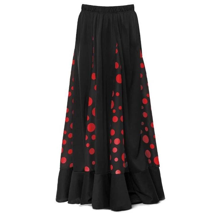 Schwarzer und Roter Flamenco-Rock mit Volants