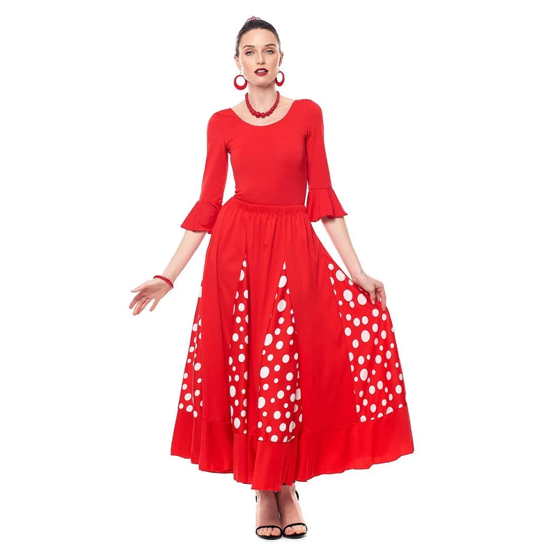 Roter Flamenco-Rock mit Volants