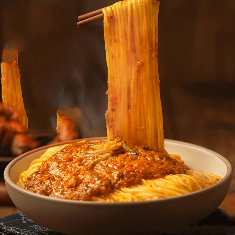 [Self-operated] China BAIXIANG White Elephant Crab Roe Noodles Snack Instant Noodles 208g Suzhou Thin Noodles + Rich Crab Roe Sauce Instant Ramen