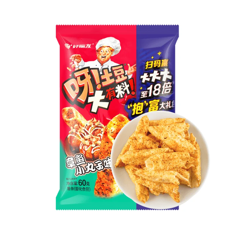 [Self-operated] Korean ORION Hao Liyou! Potato chips with ingredients octopus balls flavor 60g puffed food puffed snacks casual snacks