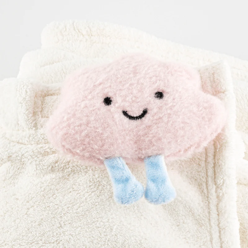 【Self-operated】China Bath See You Coral Fleece Bath Towel Large Bath Towel 85*140cm Pink Cloud Water-absorbent Quick-drying Large Size Full Body Wrap