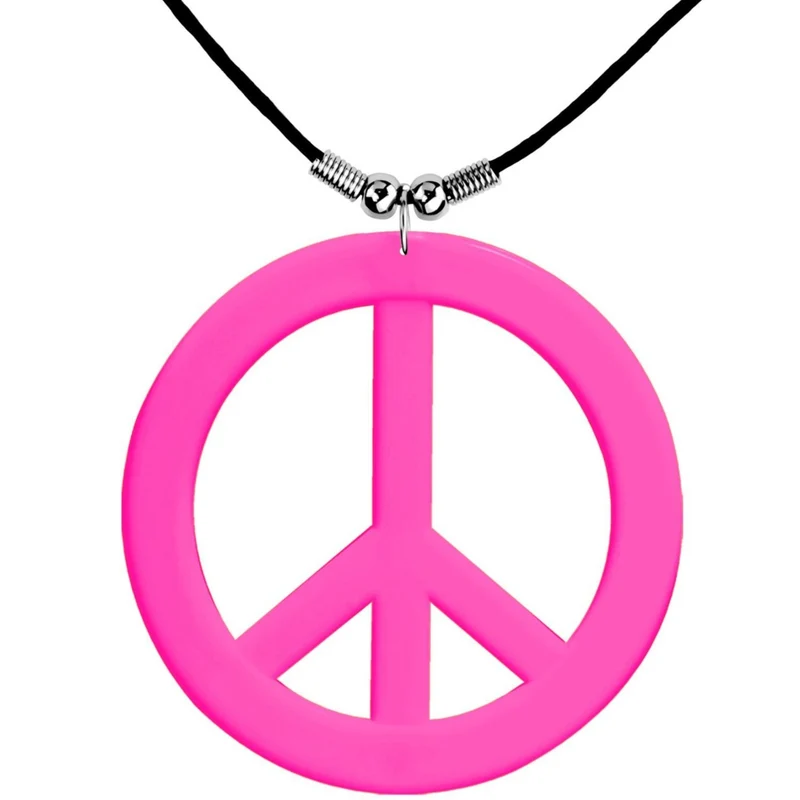 Hippie-Halskette Neonrosa
