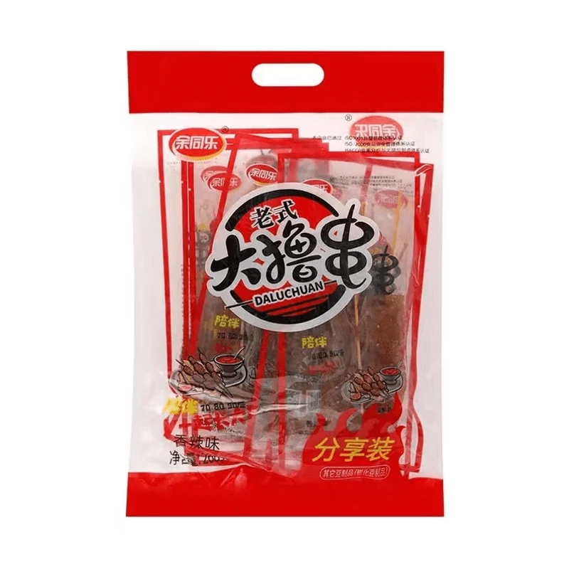 [Self-operated] China Yu Tongle Old-fashioned Big Skewers Spicy Flavor 228g Puffed Bean Products Casual Internet Celebrity Nostalgic Spicy Snacks