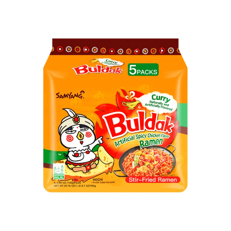 [Self-operated] South Korea SAMYANG Samyang Curry Turkey Noodles Super Spicy Chicken Flavor Noodles 140g*5 bags Ramen noodles instant noodles