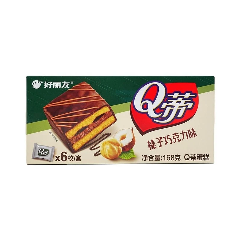 [Self-operated] Korean ORION Orion Q-ti multi-layer cake hazelnut chocolate pie 6 pieces of pastry snacks children's snacks
