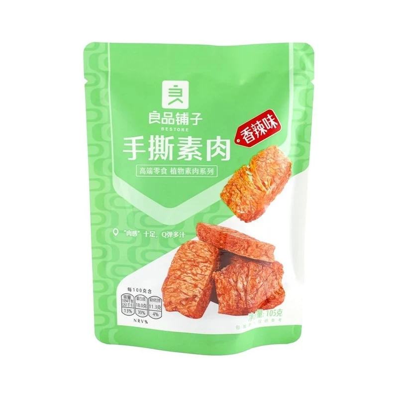[Self-operated] China BESTORE Liangpinpu Hand-torn Vegetarian Meat Spicy Flavor 105g Protein Vegetarian Meat Internet Celebrity Spicy Strips Gluten Dried Tofu