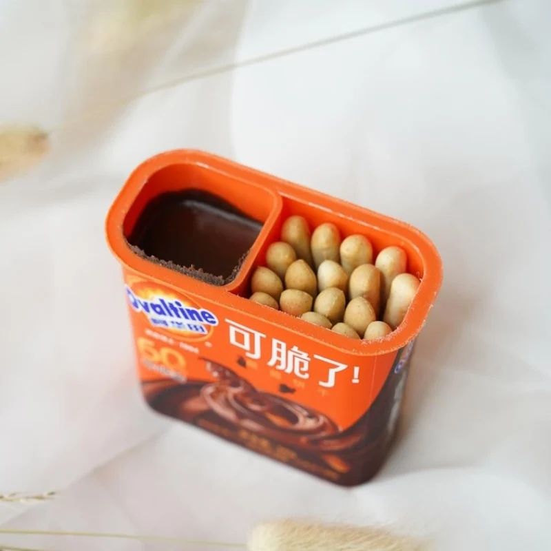 [Self-operated] China Ovaltine Crunchy Cool Crispy Dipping Sauce Whole Wheat Biscuits Hazelnut Cocoa Flavor 50g Finger Biscuits Whole Wheat Biscuits Cocoa Flavor Children's Snacks