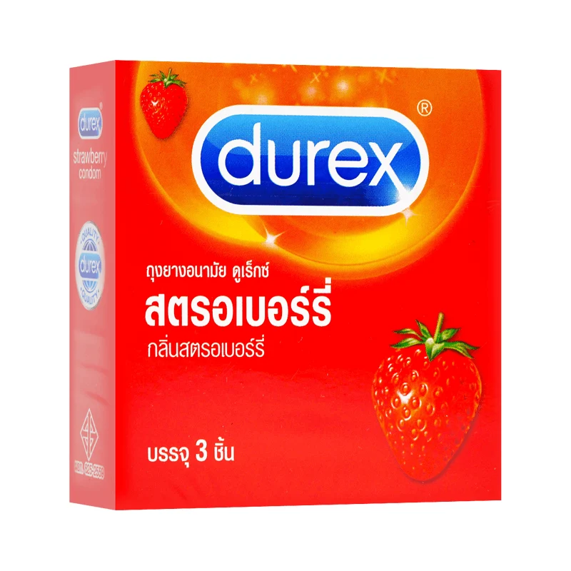 [Self-operated] China Durex Limited Edition Condoms Strawberry Flavor 3 Pieces Thai Version Adult Products Ultra-thin Smooth Long-lasting Leak-proof Condoms