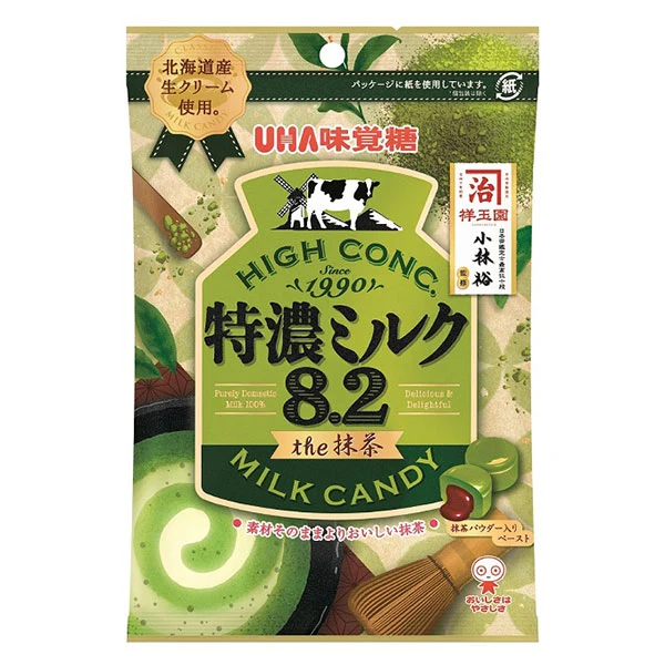 [Self-operated] Japan UHA Yuha Mikado Extra Concentrated Milk 8.2 Series Hokkaido Extra Concentrated Milk Candy Matcha Flavor 70g Candy Milk Candy Wedding Candy Children's Snacks