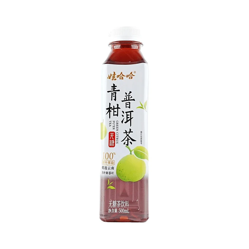 [Self-operated] China WAHAHA Wahaha sugar-free tea drink green citrus Pu'er tea 500ml ready-to-drink flower and fruit tea drink 0 sugar 0 calories 0 fat tea drink